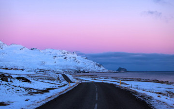 Картинка природа дороги горы снег дорога