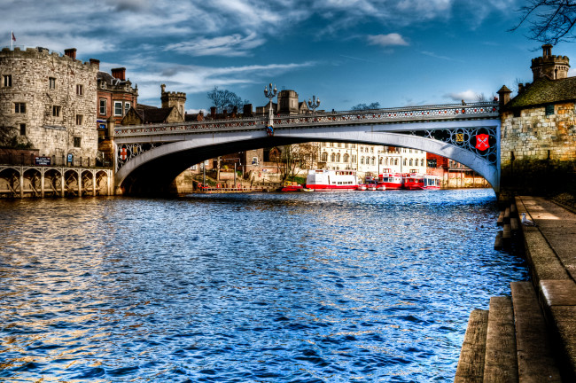 Обои картинки фото lendal, bridge, river, ouse, york, англия, города, мосты, мост, река