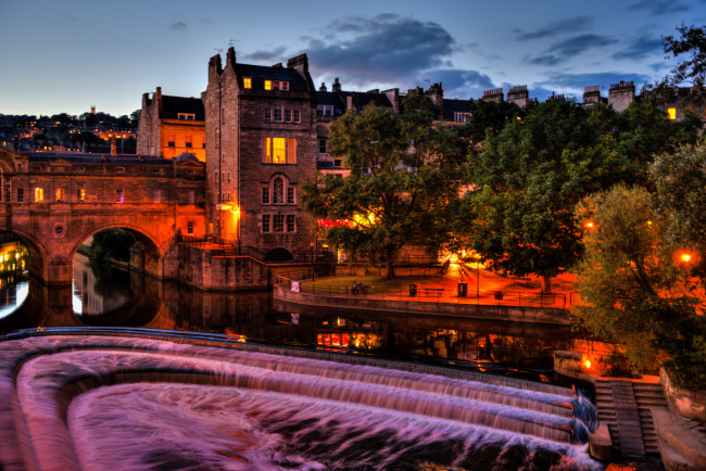 Обои картинки фото pulteney, bridge, in, bath, england, города, улицы, площади, набережные, мост