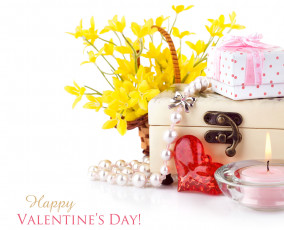 Картинка праздничные день+святого+валентина +сердечки +любовь ожерелье сердце цветы