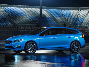 Картинка автомобили volvo v60 синий 2014г polestar