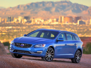 Картинка автомобили volvo v60 t5 синий us-spec 2014г