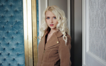 Картинка nika девушки -unsort+ блондинки лицо пальто блондинка