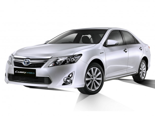 Обои картинки фото автомобили, toyota, светлый, 2011, hybrid, jp-spec, camry