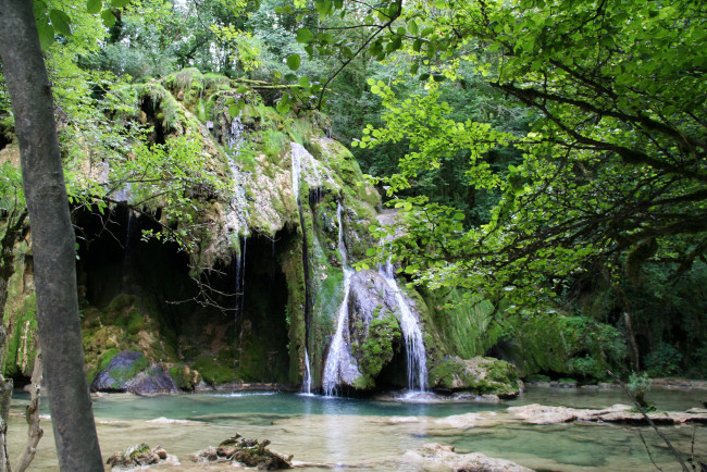 Обои картинки фото cascade des tuffes  франция, природа, водопады, водопад, деревья, франция
