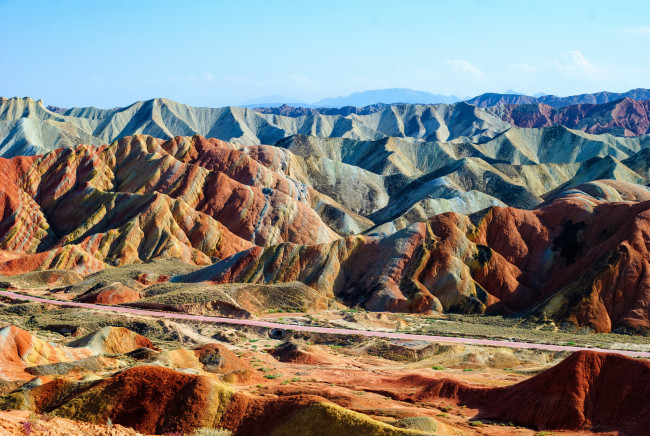 Обои картинки фото zhangye national geopark danxia, природа, горы, zhangye, китай, danxia, geopark