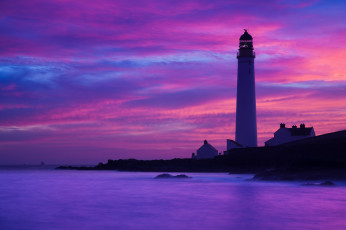 Картинка природа маяки маяк рассвет сумерки океан камни скалы
