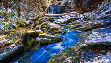 Картинка природа реки озера река водопад камни скалы деревья