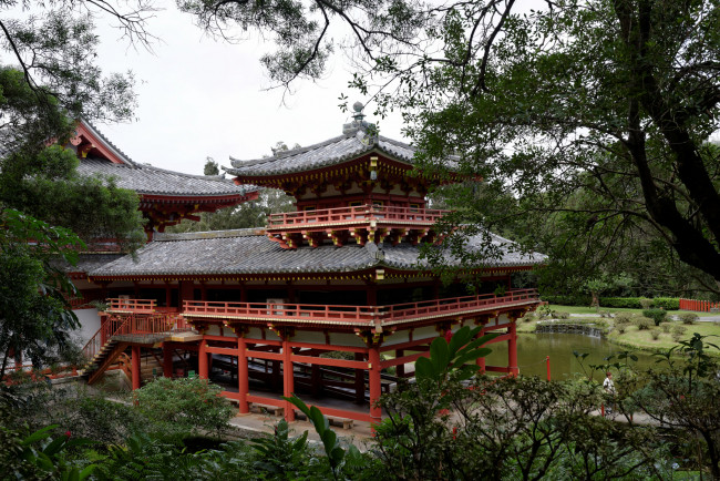 Обои картинки фото japanese garden, природа, парк, водоем, павильон
