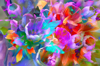 Картинка разное компьютерный+дизайн рендеринг краски линии листья лепестки цветы