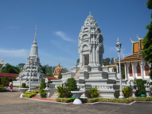 обоя города, - исторические,  архитектурные памятники, камбоджа, королевский, дворец, кантха, бопха