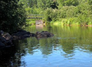 Картинка природа реки озера камни мостик