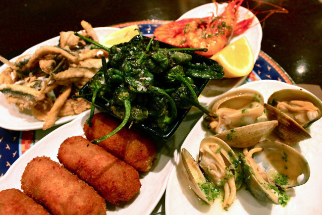 Обои картинки фото еда, рыбные блюда,  с морепродуктами, креветки, мидии