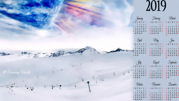 Картинка календари компьютерный+дизайн планета гора снег