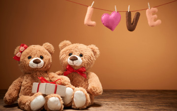 Картинка праздничные мягкие+игрушки два медвежонка