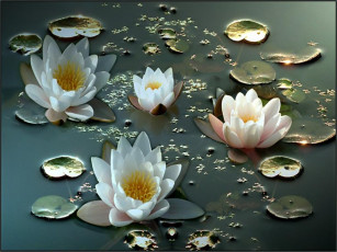 Картинка цветы лилии водяные нимфеи кувшинки