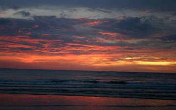 Картинка природа восходы закаты облака закат волны