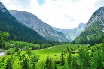 Картинка австрия тироль природа горы трава плато