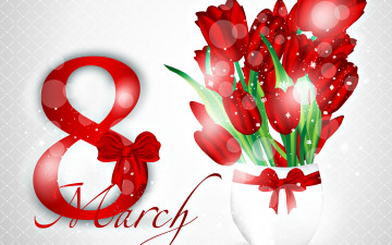 Картинка праздничные международный женский день цветы фон цифра
