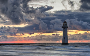 Картинка природа маяки пейзаж море закат маяк