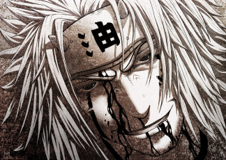 Картинка аниме naruto лицо кровь извращенный отшельник джирайя волосы улыбка арт