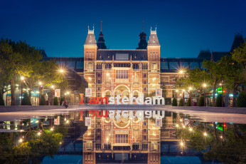 обоя города, амстердам , нидерланды, здание, буквы