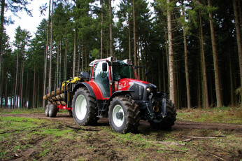 Картинка lindner+geotrac+124+forest+tractor техника тракторы лесозаготовка трактор универсальный колесный