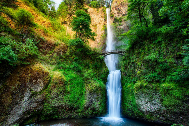 Обои картинки фото multnomah falls oregon, природа, водопады, водопад, oregon, falls, multnomah