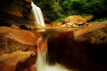 Картинка природа водопады water river река поток stream вода waterfall rocks камни водопад