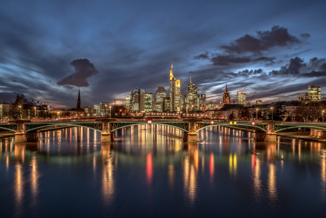 Обои картинки фото frankfurt , germany, города, франкфурт-на-майне , германия, мост, река