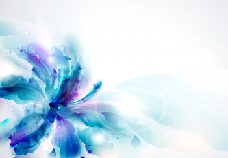 Картинка векторная+графика цветы+ flowers лепестки синий цветок брызги