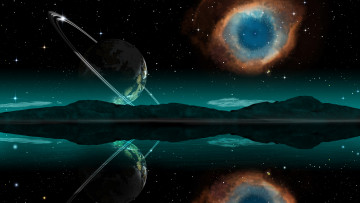 Картинка 3д+графика атмосфера настроение+ atmosphere+ +mood+ поверхность планеты вселенная звезды