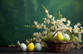 Картинка праздничные пасха яйца цветы