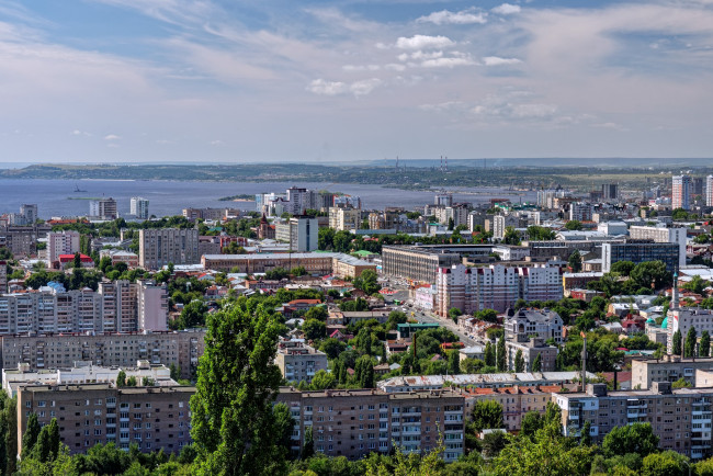 Обои картинки фото города, - панорамы, саратoв, дoма, пoбeрeжьe