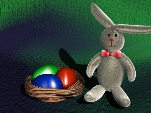 Картинка 3д графика holidays праздники кролик яйца