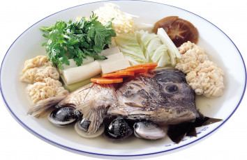 обоя еда, рыбные, блюда, морепродуктами, тарелка, мидии, рыба