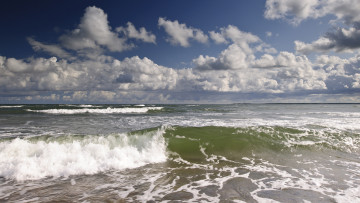 обоя природа, моря, океаны, облака, волны, baltic, sea, балтийское, море, горизонт