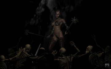 Картинка 3д графика fantasy фантазия существа девушка