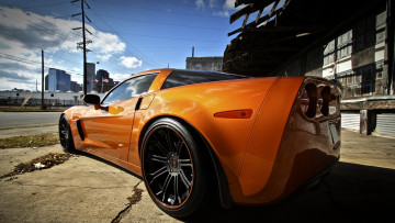 Картинка автомобили corvette корвет купе шевроле фары диски