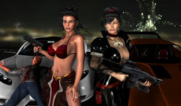 Картинка 3д графика fantasy фантазия девушки оружие