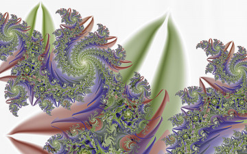 Картинка 3д графика fractal фракталы изгибы линии узор цвета фон
