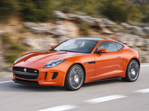 Картинка автомобили jaguar красный 2014 r coupе f-type