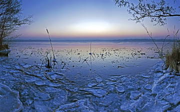 Картинка природа реки озера лёд небо озеро