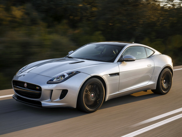 Обои картинки фото автомобили, jaguar, светлый, 2014, coupе, f-type, r