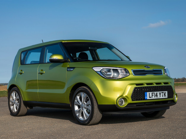 Обои картинки фото автомобили, kia, 2014, soul, uk-spec, зеленый