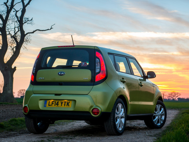 Обои картинки фото автомобили, kia, зеленый, uk-spec, soul, 2014