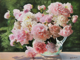 Картинка рисованное zbigniew+kopania пионы цветы zbigniew kopania розовое
