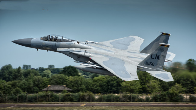 Обои картинки фото mcdonnel douglas f-15c, авиация, боевые самолёты, ввс