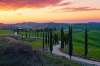 Картинка val+d`orcia tuscany italy природа дороги val d'orcia