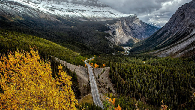 Обои картинки фото icefields parkway, canada, природа, дороги, icefields, parkway